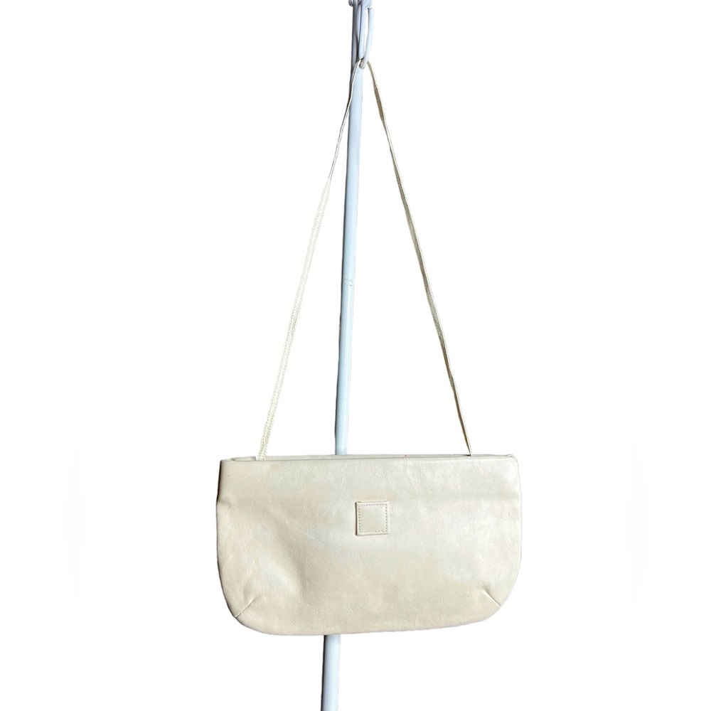 Vintage Antonio Designs Cream Shoulder Bag Y2K Minimalist Crossbody Purse - Picture 2 of 10